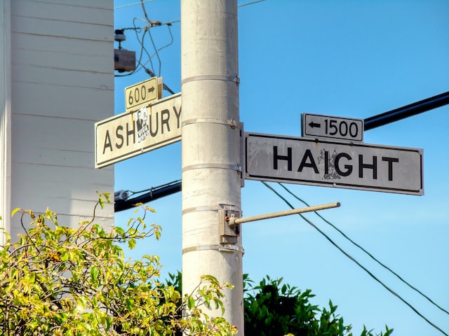 Haight-Ashbury sign in San Francisco neighborhood