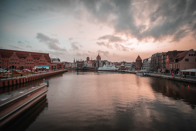 Gdansk poland at dusk