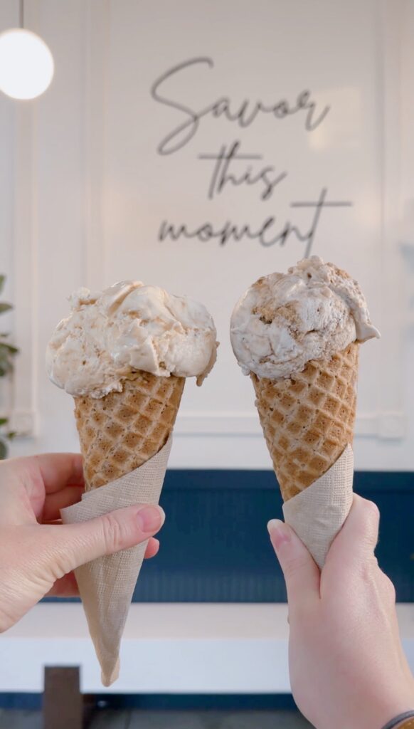 ice cream cones at Savor Ice Cream in Chico